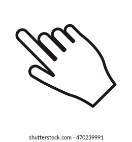 flat design hand pointing with index finger icon vector illustration