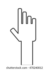 flat design hand pointing with index finger icon vector illustration