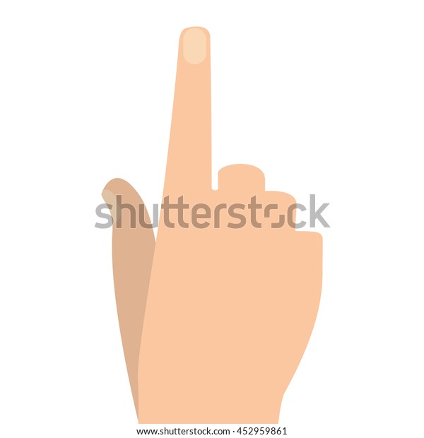 flat design hand pointing with index finger\
icon vector illustration