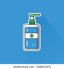 Flat Design of Hand Sanitizer, can be use as sticker, logo, and poster