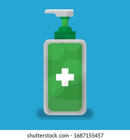 Flat design hand sanitizer container. - Vector.