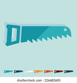 Flat design: hand saw