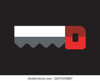 Flat Design Hand Saw Cutting Tool Icon for Construction Works