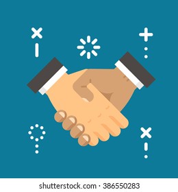 Flat design hand shake illustration vector
