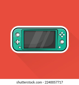 Flat Design of Handheld Console, can be use as sticker, logo, and poster