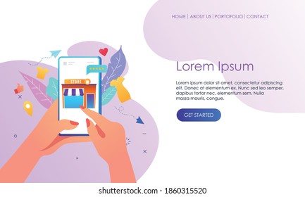 Handbücher für Flachbildschirme, die Smartphone halten und Illustrationen im Internet kaufen