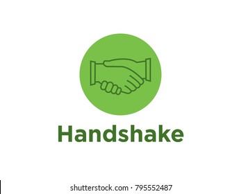 flat design handshake icon, logo, symbol, design template