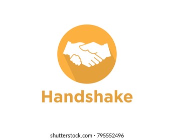 flat design handshake icon, logo, symbol, design template
