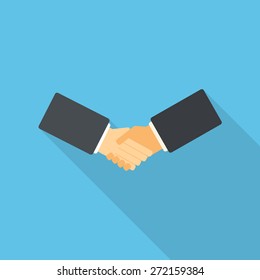 Flat design handshake vector illustration
