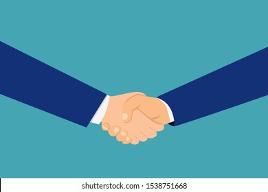 flat design of handshaking of business man. concept of business deal agreement in vector illustration