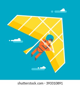 Flat design hangglider illustration vector