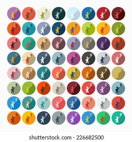 Flat design: happiness people