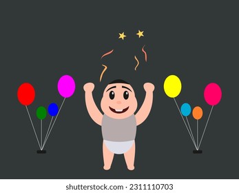 flat design happy birthday vector illustration