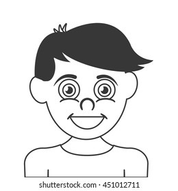 flat design happy boy icon vector illustration