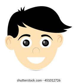 flat design happy boy icon vector illustration