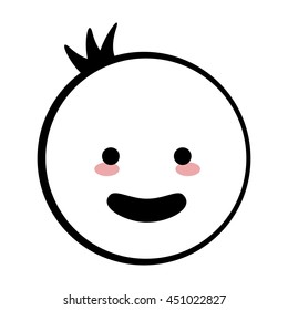 flat design happy boy icon vector illustration stick figure