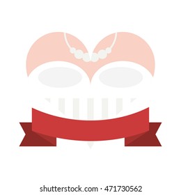 flat design happy bride heart icon vector illustration