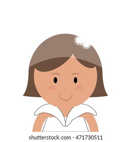 flat design happy bride icon vector illustration