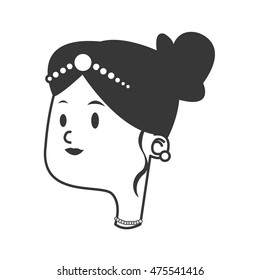 flat design happy bride icon vector illustration