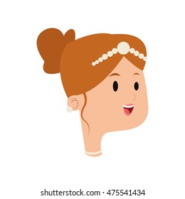 flat design happy bride icon vector illustration