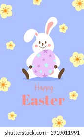 Flat design of happy bunny Easter.