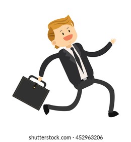 flat design happy businessman icon vector illustration