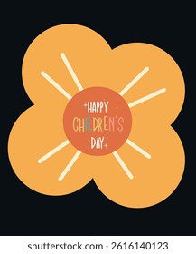 Flat Design Happy Children's Day with Flower