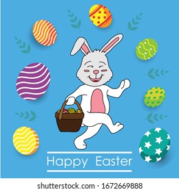 Flat design Happy Easter background illustration arts
