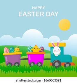 flat design happy easter day background. 