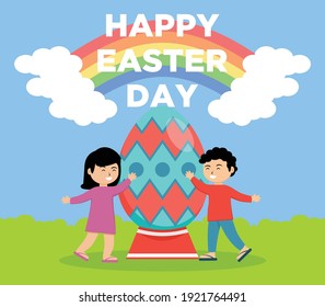 Flat design of Happy Easter Day