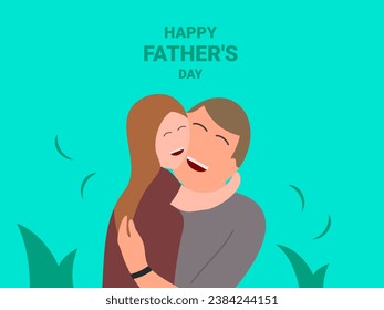 flat design happy Father's Day vector illustration