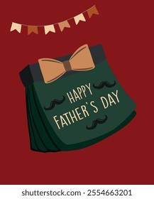 Flat Design Happy Father's Day Illustration with Wall Calendar