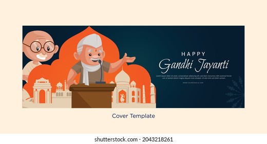 Flat design of happy Gandhi Jayanti template.