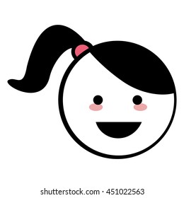 flat design happy girl icon vector illustration stick figure