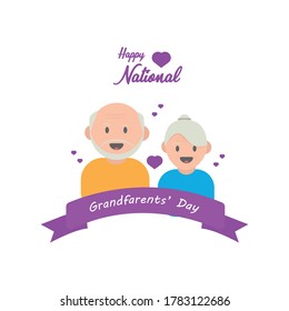 flat design happy grandfarnts' day concept