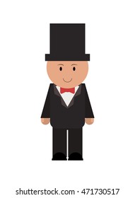 flat design happy groom icon vector illustration