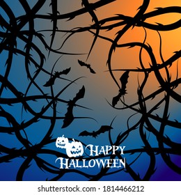 Flat Design Happy Halloween Background