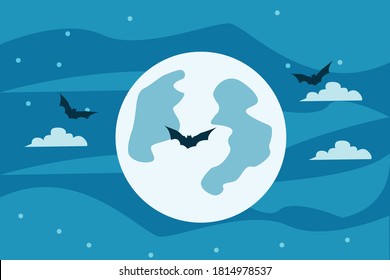 Flat design happy halloween concept vector.