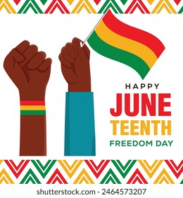 Diseño plano feliz Día de la Libertad de Juneteenth ilustración