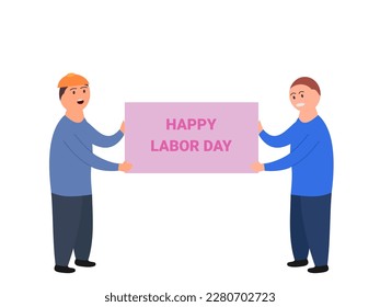 flat design happy labor day vector illustration