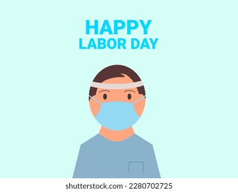flat design happy labor day vector illustration