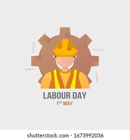 Diseño plano de feliz día del trabajo al principio de mayo para el post de bienvenida