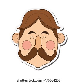 flat design happy middle age man icon vector illustration