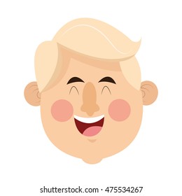 flat design happy middle age man icon vector illustration
