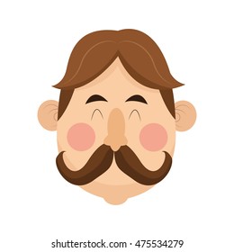 flat design happy middle age man icon vector illustration