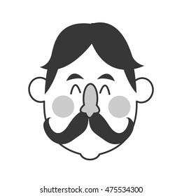 flat design happy middle age man icon vector illustration