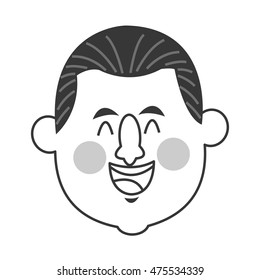 flat design happy middle age man icon vector illustration