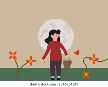 Flat design Happy mother's day vector illustration