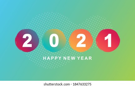 Flat design happy new year 2021 greeting celebration 