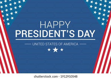 Flat design Happy President's Day event theme vector illustration.